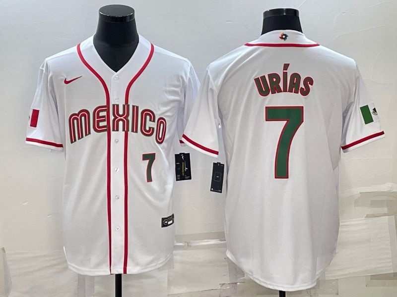 Men 2023 World Cub Mexico #7 Urias White Nike MLB Jersey9->more jerseys->MLB Jersey